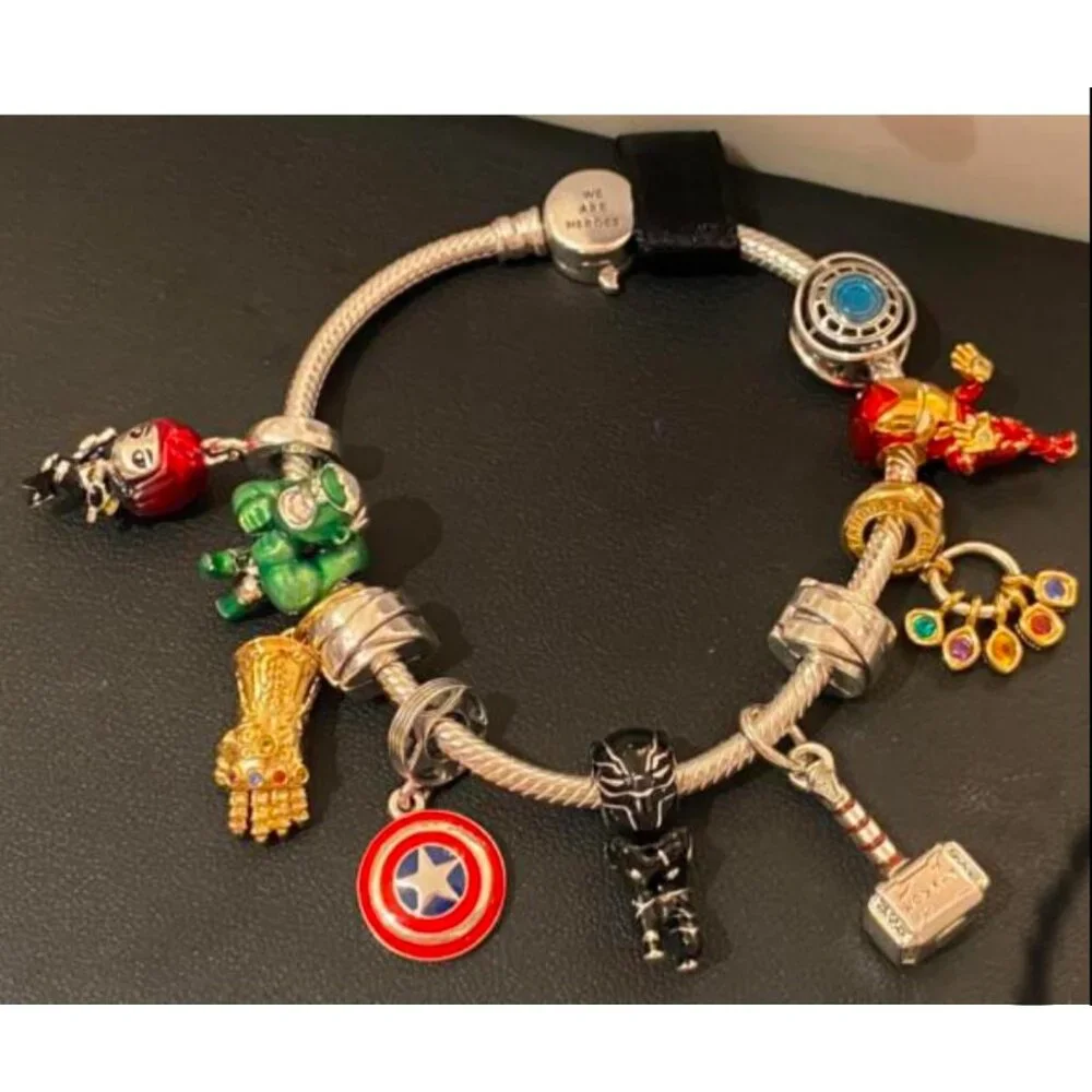 8 Avangers Harry Potter Always Pandora Star Wars Disney Silver Gold Dangle Charm
